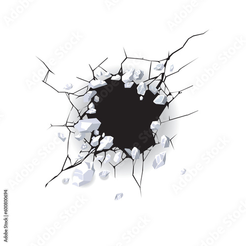 Illustration of hole in the white wall
