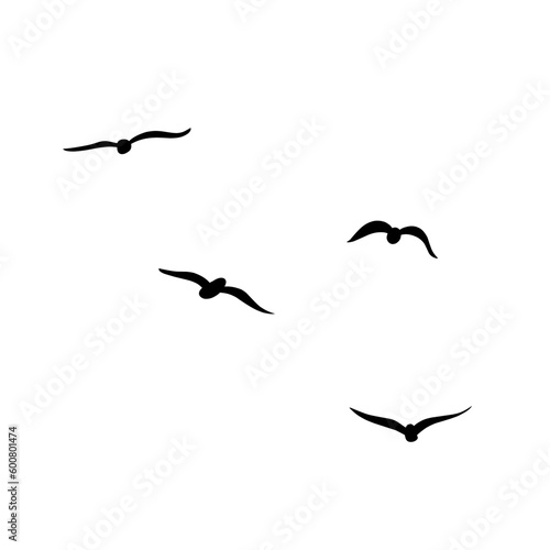 vector silhouette of flying birds