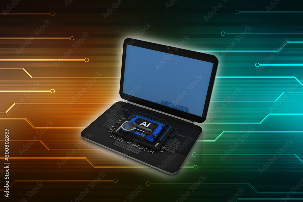 3d render Laptop computer with microchips
3d render Laptop computer with microchips