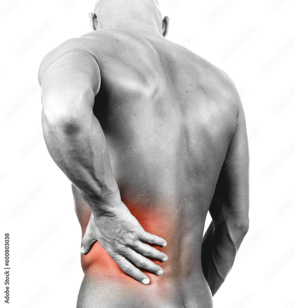 Naklejka premium backache - isolated on white digital composition