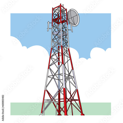 Illustration of telecommunications provider tower