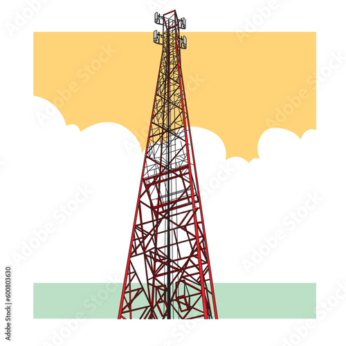 Illustration of telecommunications provider tower