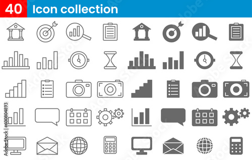 collection of business and finance and business Icons in vector for design