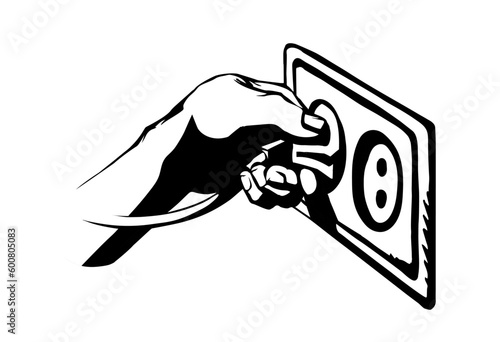 Vector drawing. Plug for electrical outlet