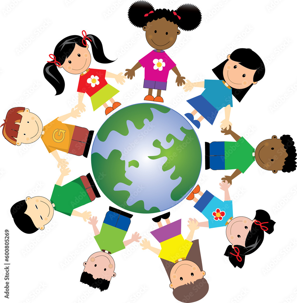 kids around globe , united togather from different nationalities and places kids around globe , united togather from different nationalities and places