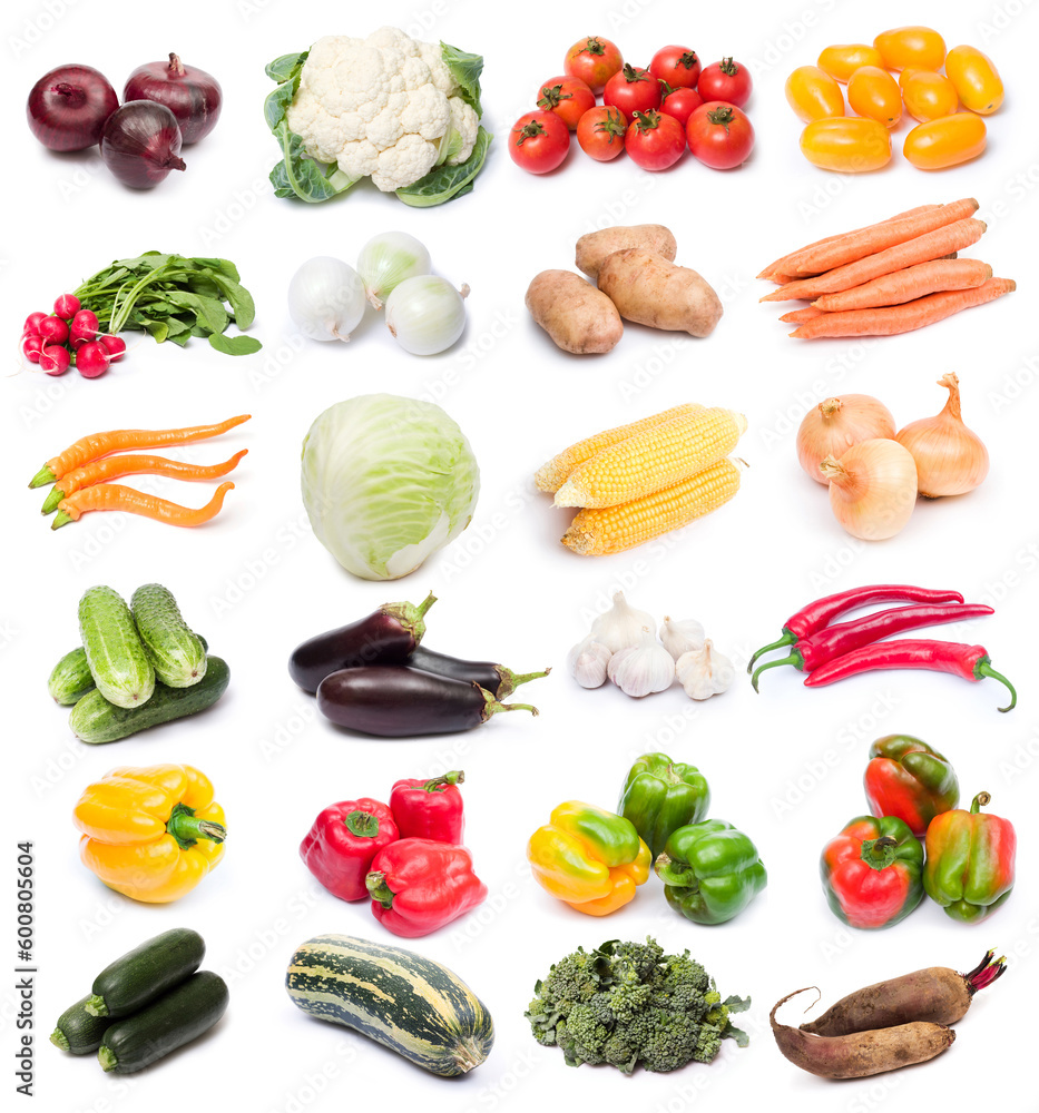 image set of fresh ripe vegetables on white background. See larger versions of each image separately in my portfolio image set of fresh ripe vegetables on white background. See larger versions of each image separately in my portfolio