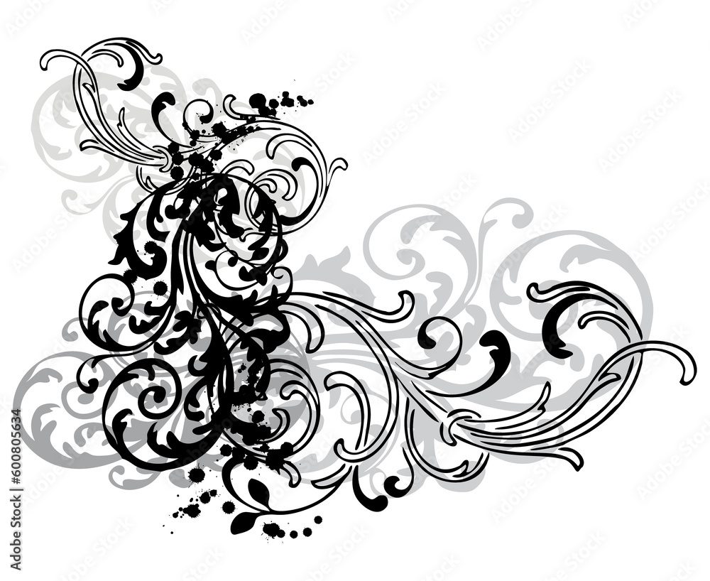abstract grungy swirls on white background abstract grungy swirls on white background