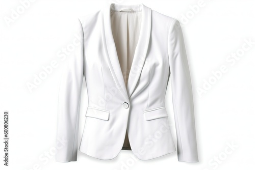 Blazer, white jacket cloth on white background (Ai generated)