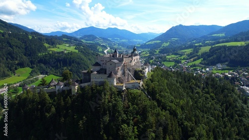 Hohenwerfen Castle - Austria - Impressive aerial view of the castle in the Salzach Valley © Bärbel