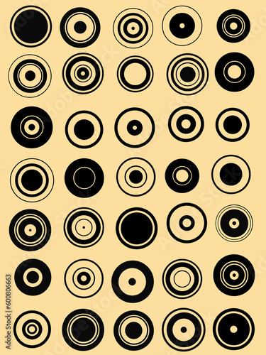 35 Circle Graphic Elements  Circles have transparent centres etc so they can be overlaid on other graphic elements 