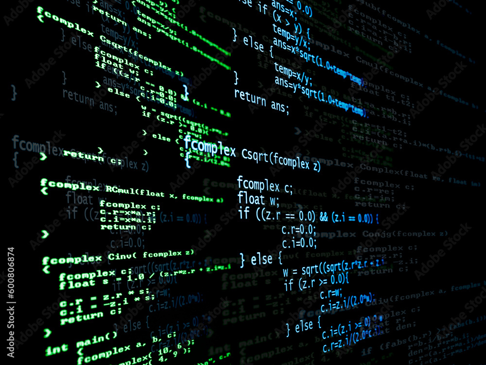 Digital language code from a computer program. Digital language code from a computer program.