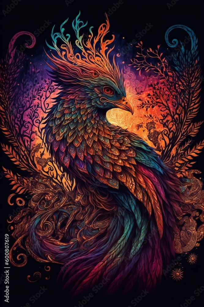 Obraz premium Phoenix bird, generative ai