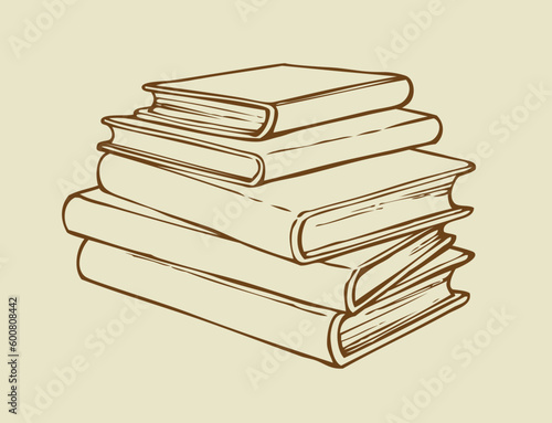 Vector illustration. Symbol of knowledge: a pile of books