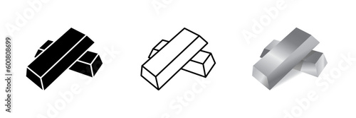Silver bar icon different style vector illustration. Silver icon symbol.