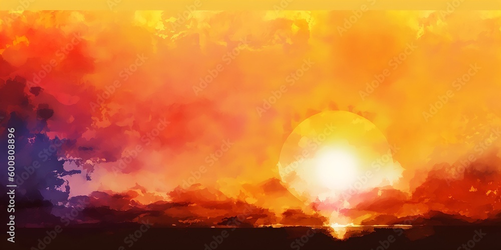 Sunset background that looks like fire in the sky, generative ai Sunset background that looks like fire in the sky, generative ai