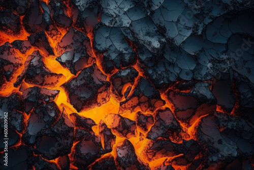 Beautifully Dangerous Manifestations Of Nature In The Form Of Magma With Black Frozen Pieces Created With The Help Of Artificial Intelligence For Graphic And Design Needs