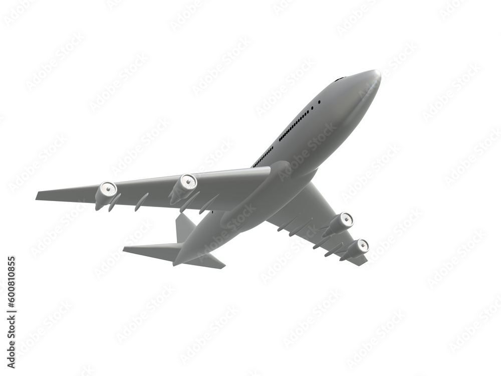 3d rendered illustration of a white plane