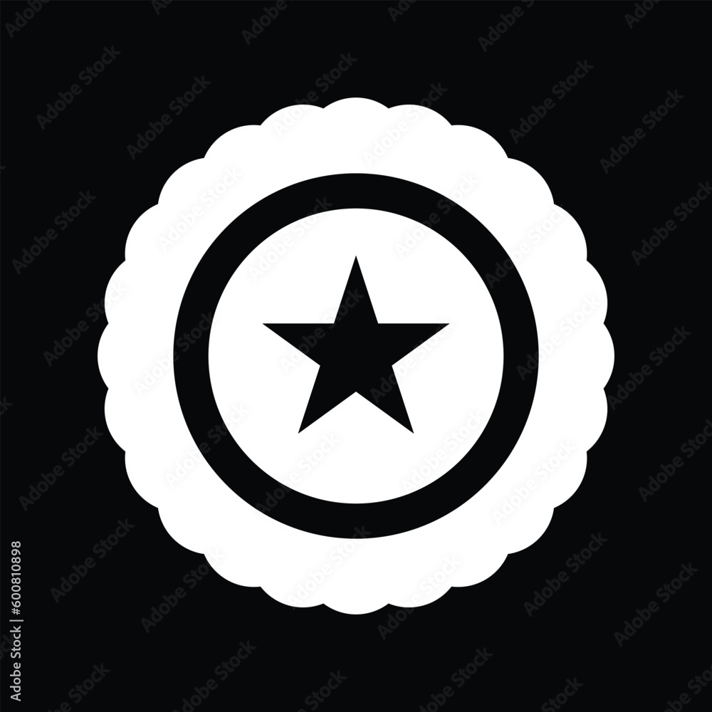 black and white star on black