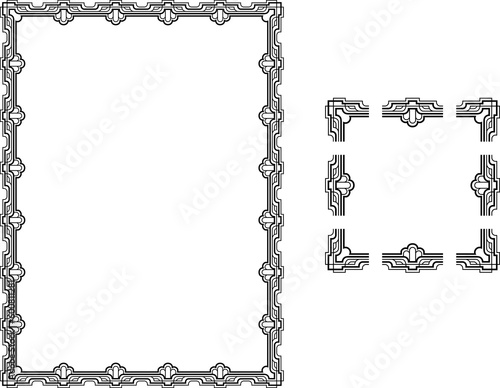 Canvas Print A Vector illustration of a Art Deco Style border frame; comes with seamlessly tillable component parts so you can make a frame to any size or aspect ratio