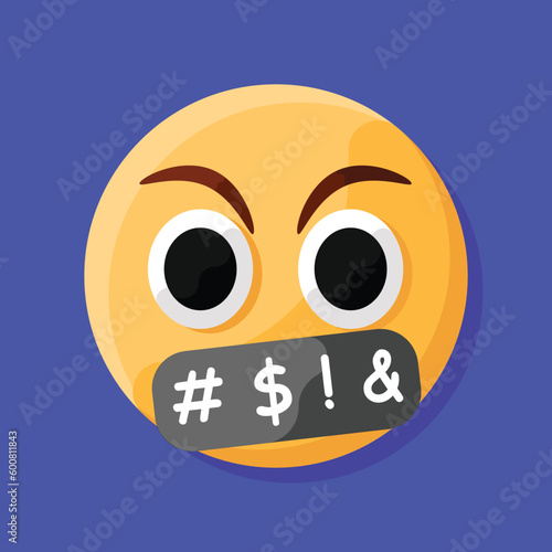 Symbols over the mouth face emoji