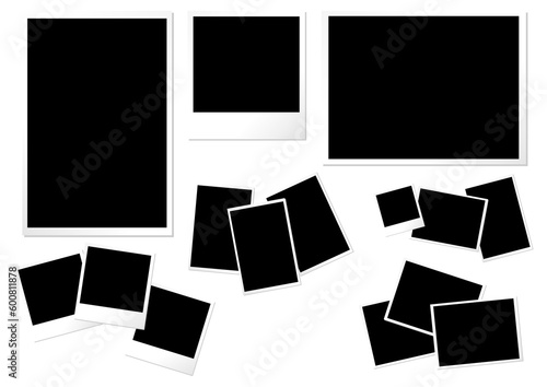 Photo paper templates with different formats sizes and orientations