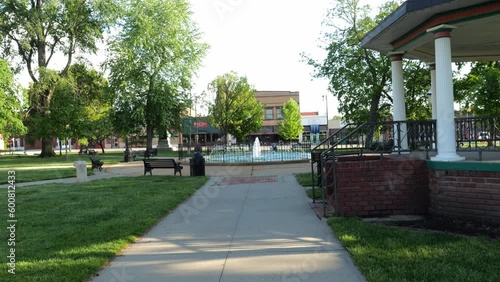 Fountain and Gazebo at Paola City Park Square photo