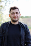 Handsome young man.Portrait of a male with a beard.Brutal man.Happy man.Cute boy.Emotion of happiness.Male smile.Portrait in nature.Spring photo.Dark-haired boy.Man in black.
Bokeh portrait.
Ukrainian