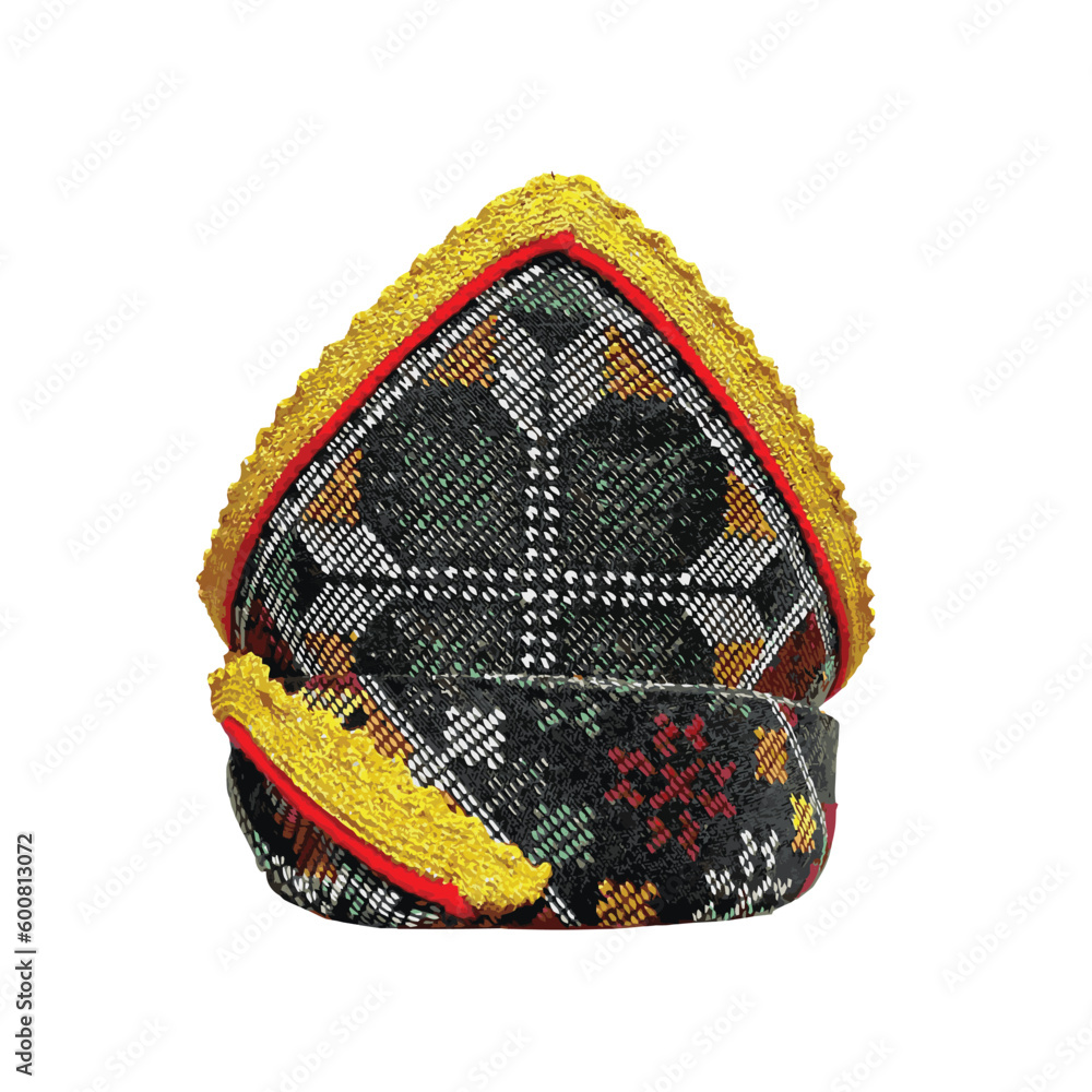 Vettoriale Stock Siga is a head gear worn by the natives of East ...