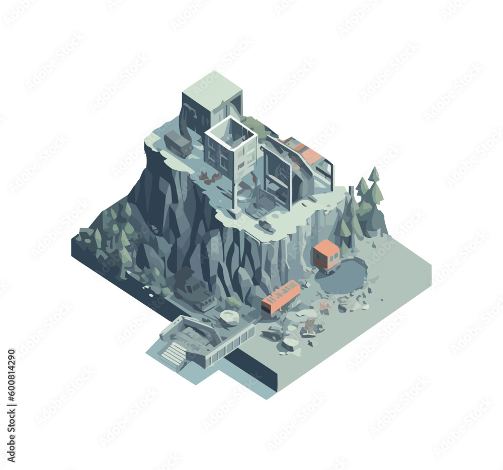 Vector illustration of a construction site industry Vector illustration of a construction site industry