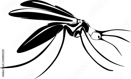 The illustrations and clipart. A black-and-white silhouette of a mosquito.