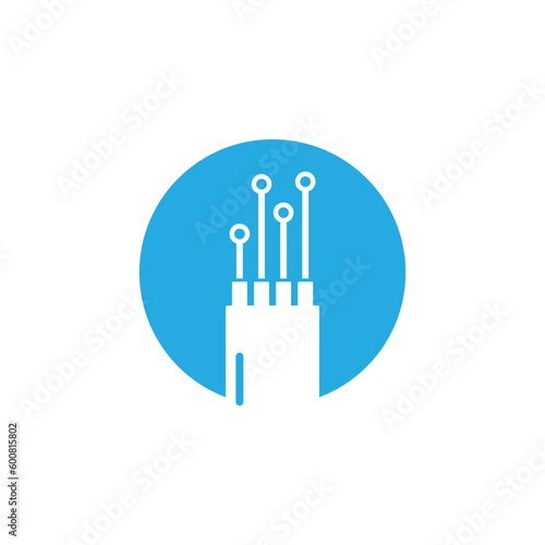 Viber optic cable icon vector flat design template
