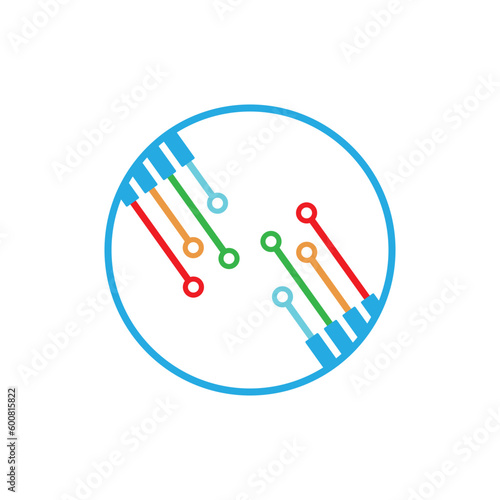 Viber optic cable icon vector flat design template