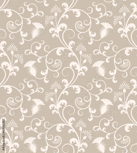 Seamless floral pattern. Background on separate layer for easier editing (vector file)