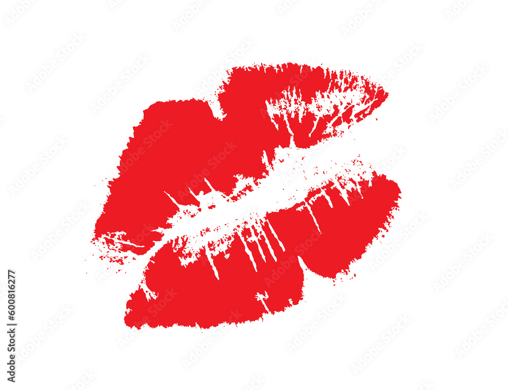 The vector image of a print of lips