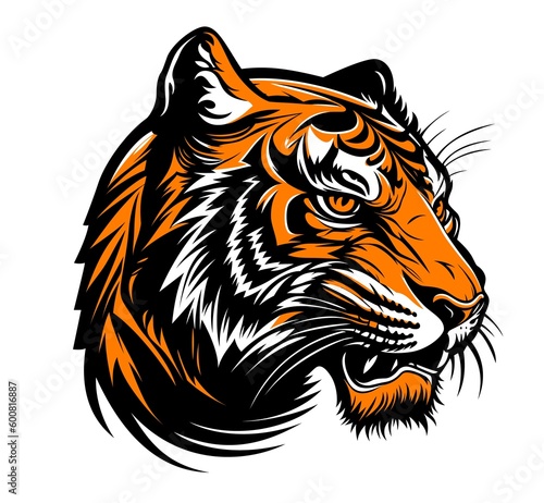 AI generated cartoon tiger mascot  animal emblem