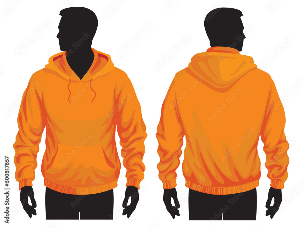 Men's sweatshirt template with human body silhouette Men's sweatshirt template with human body silhouette