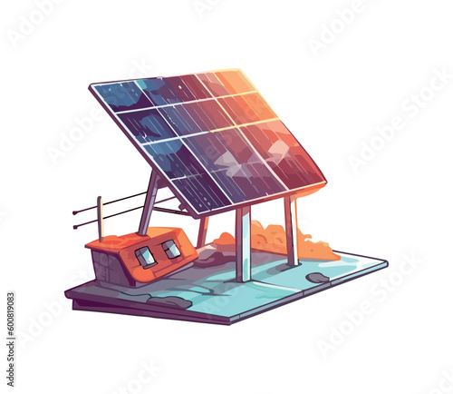 Solar panels generate electricity