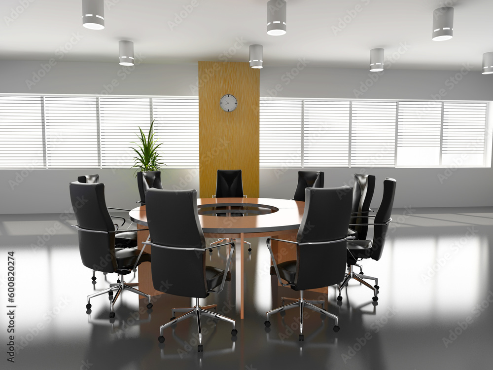concept image of empty boardroom meeting area (3D)