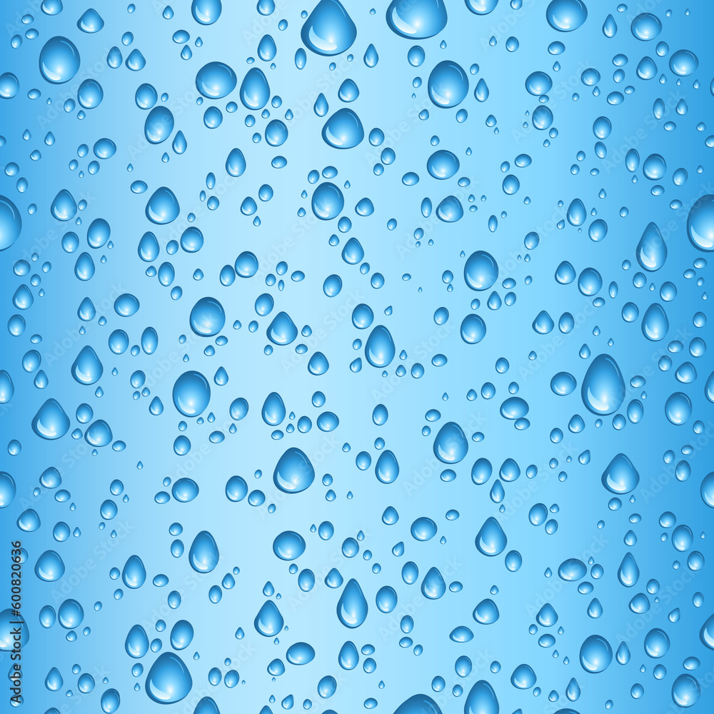 Seamless tile background of blue water drops