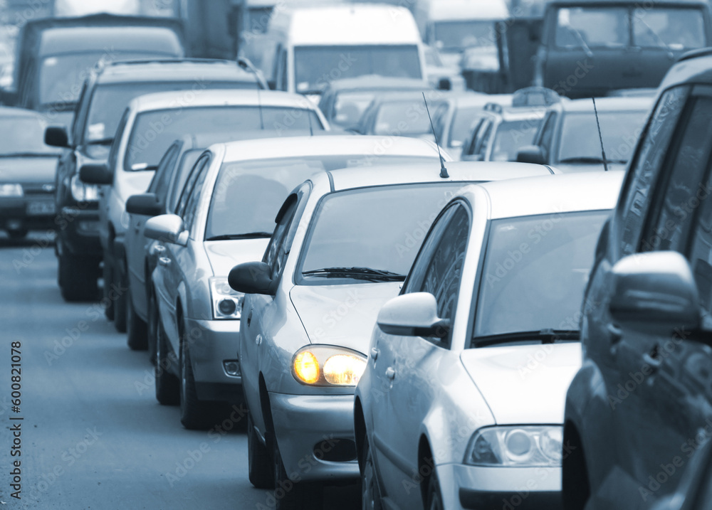 Morning traffic jam on a road in Kiev 3 Morning traffic jam on a road in Kiev 3