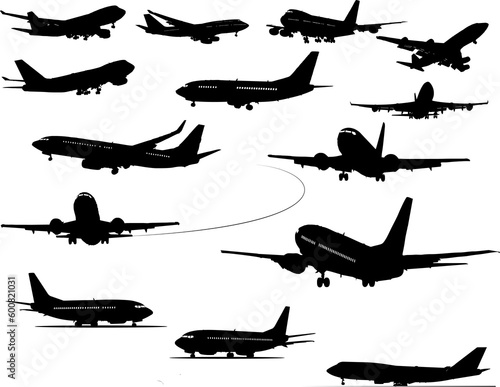 Airplane silhouettes vector illustration
