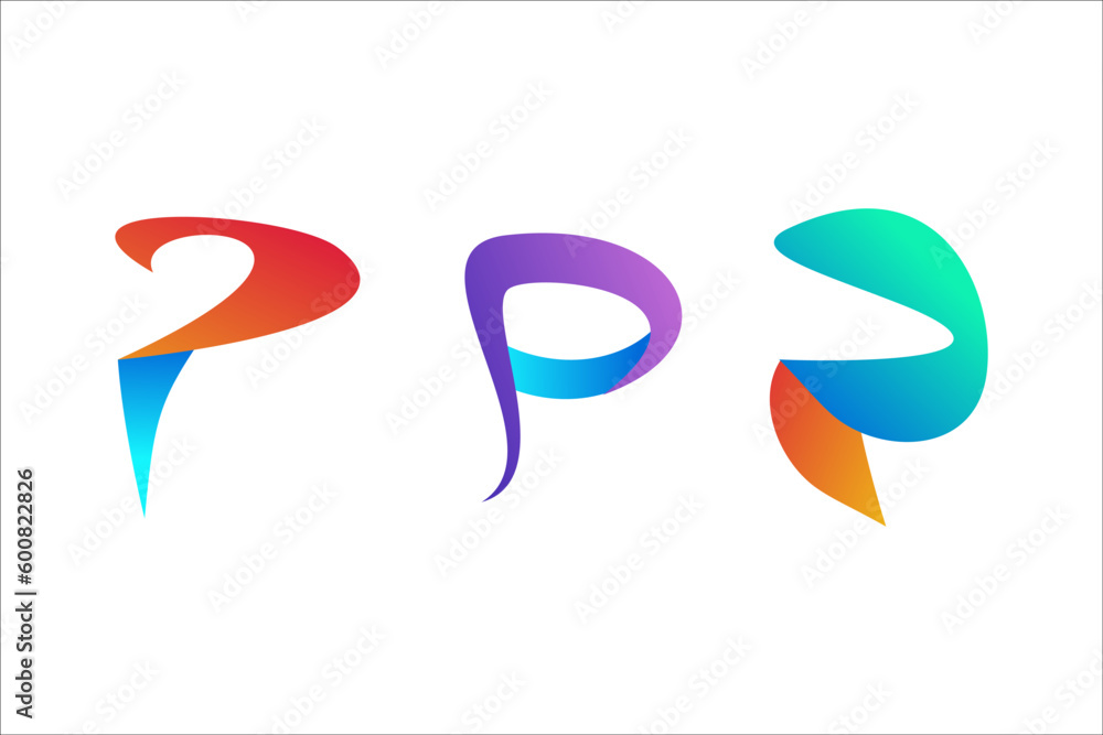 Abstract Colorful P letter logo