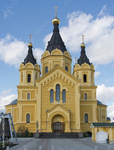 Nizhniy Novgorod, Russian Federation, April 27, 2023, Alexander Nevsky New Fair Cathedral