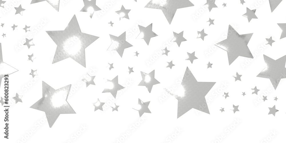Obraz premium Silver star of confetti. - png transparent