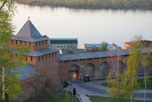 Nizhniy Novgorod, Russian Federation, April 27, 2023, A gate in the castle wall