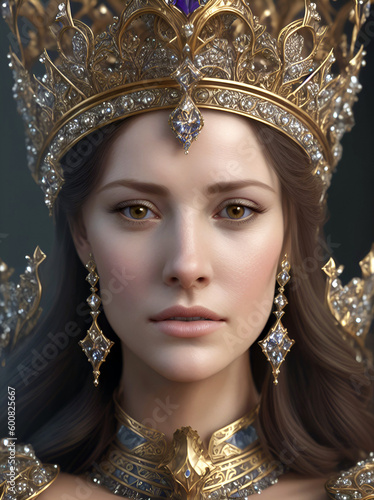Portrait of Queen Guinevere. Generative Artificial Intelligence. photo