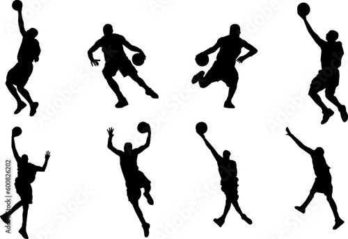Wallpaper Mural basketball silhouettes, each can be used separately Torontodigital.ca
