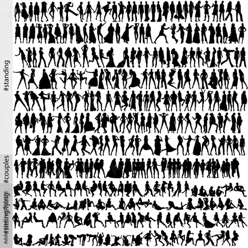 every silhouette is on a different layer; the outlines are accurate closed paths;over 300 silhouettes