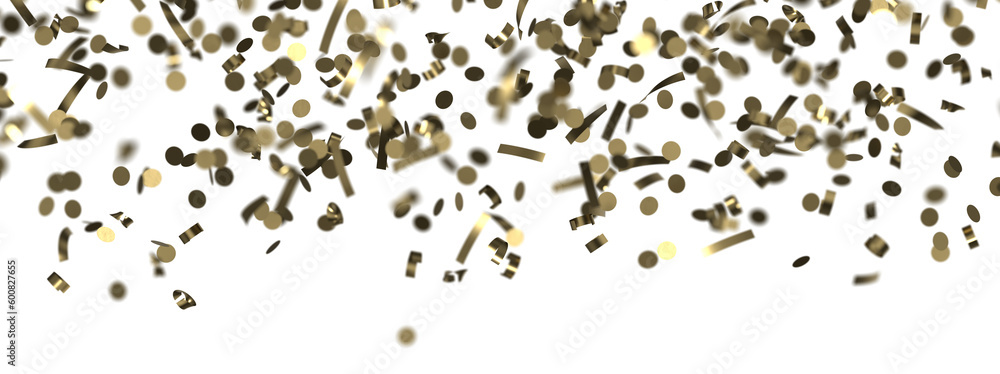 Golden confetti falling down isolated on transparent background. Golden confetti falling down isolated on transparent background.