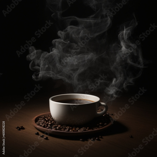 A cup of hot coffee